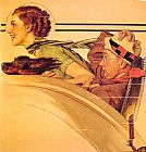 Norman Rockwell Famous Paintings - Couple in Rumble Seat